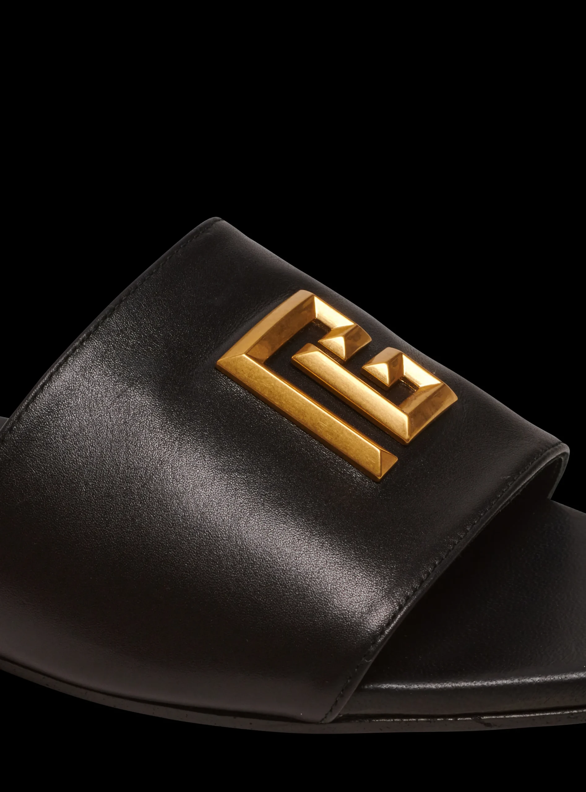 Dafne Smooth Calfskin Leather Mules-Balmain Store