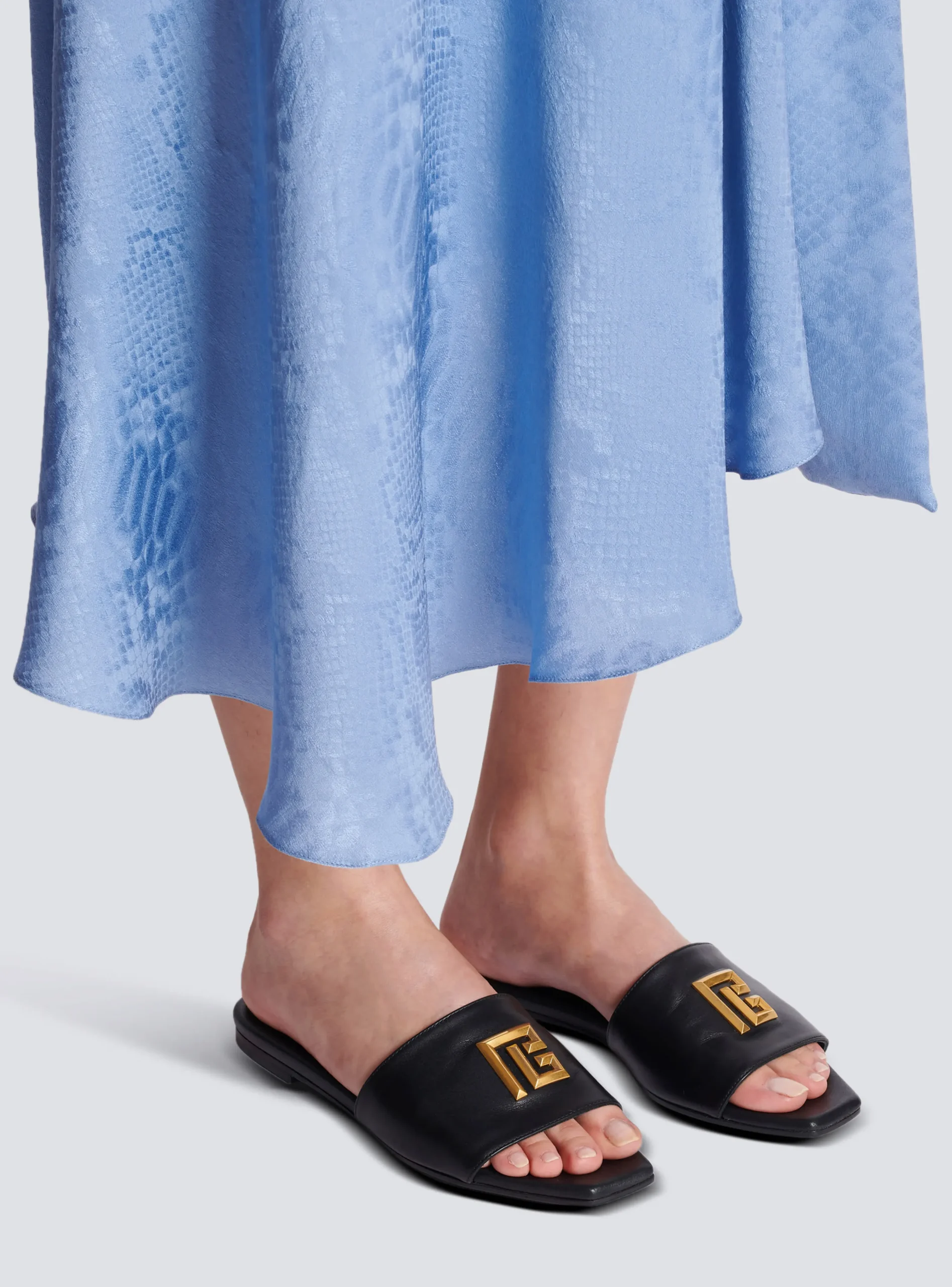 Dafne Smooth Calfskin Leather Mules-Balmain Store