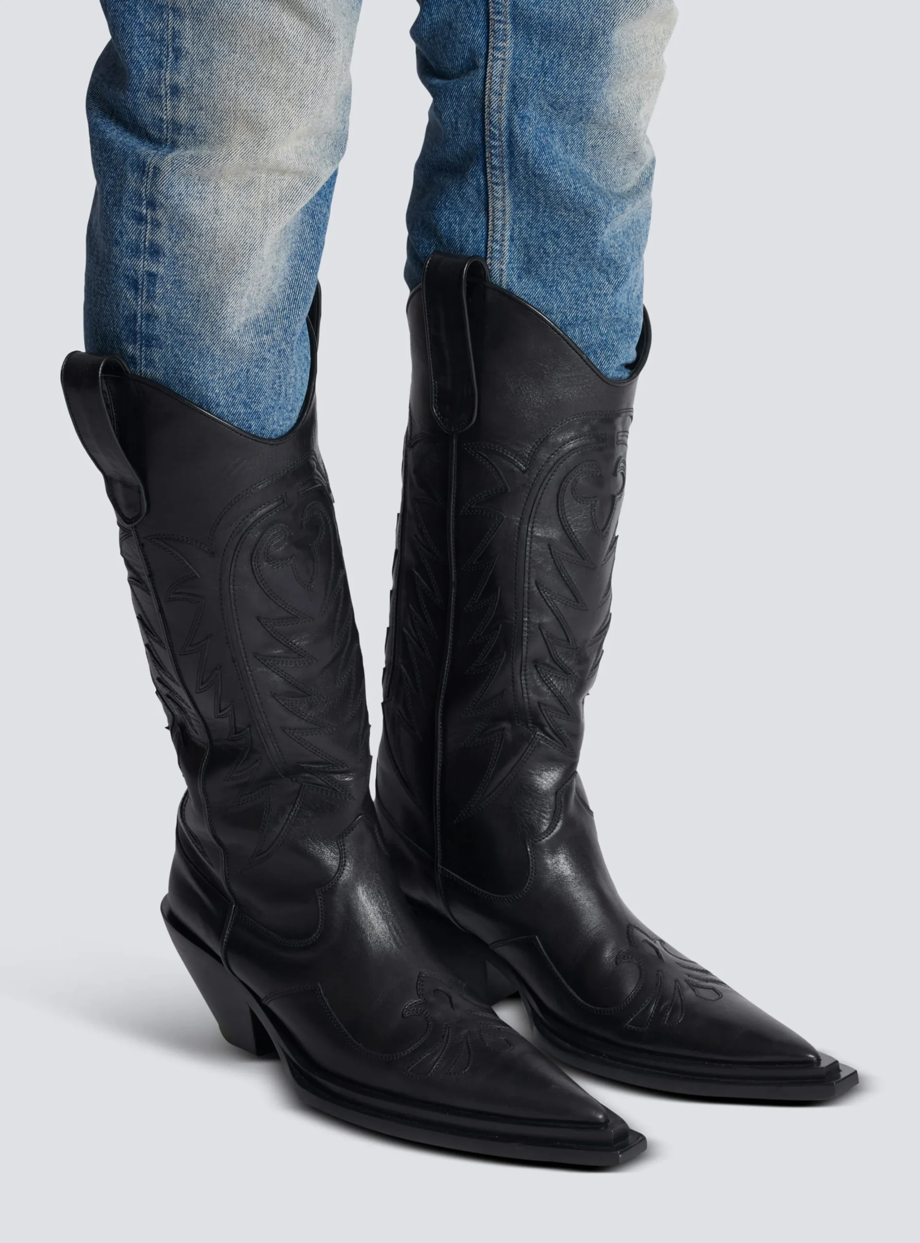 Dan Patchwork Leather Boots-Balmain Store