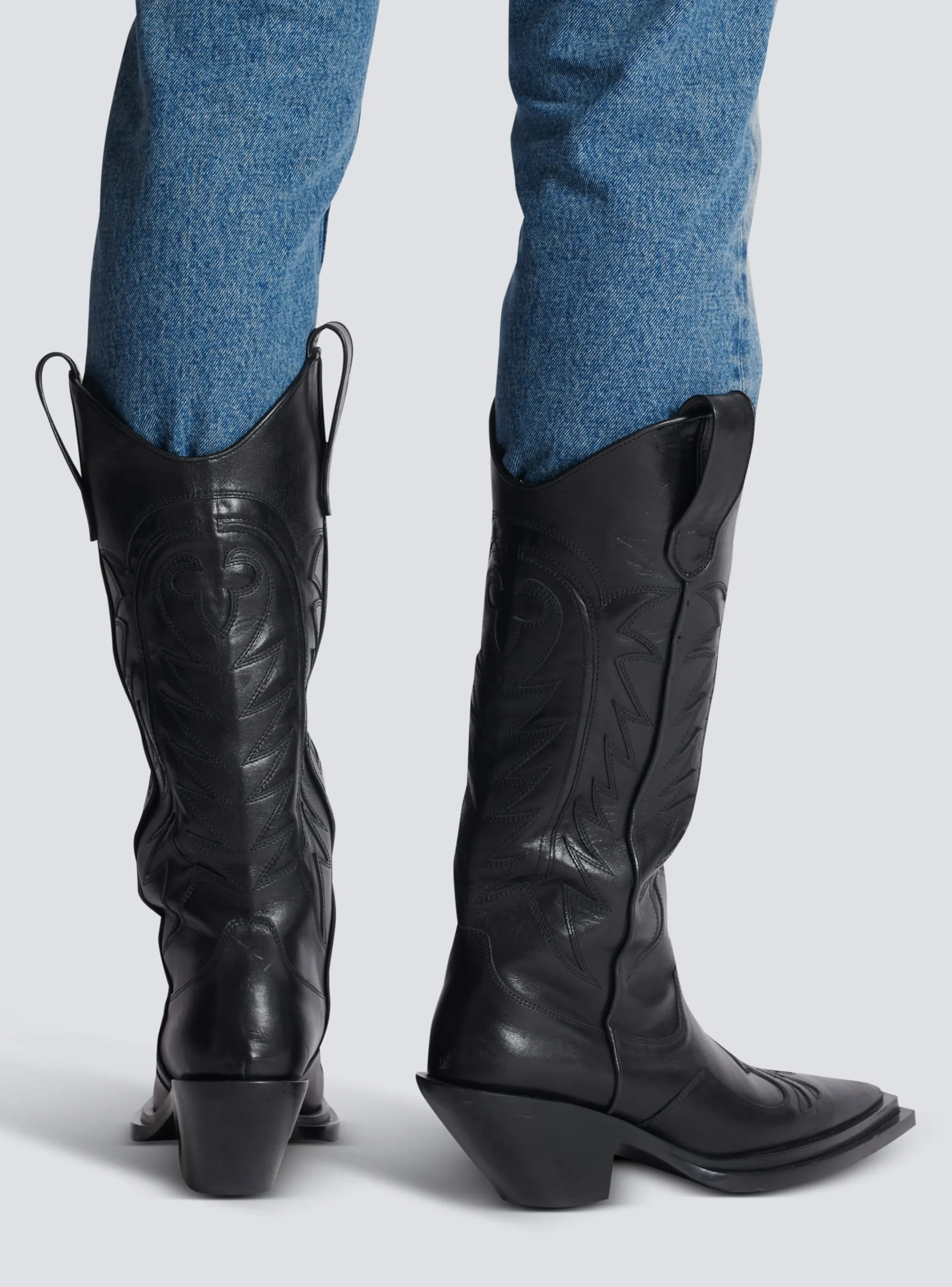 Dan Patchwork Leather Boots-Balmain Store