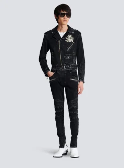 Denim Biker Jacket-Balmain Discount
