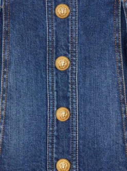 Denim Skater Skirt-Balmain Cheap
