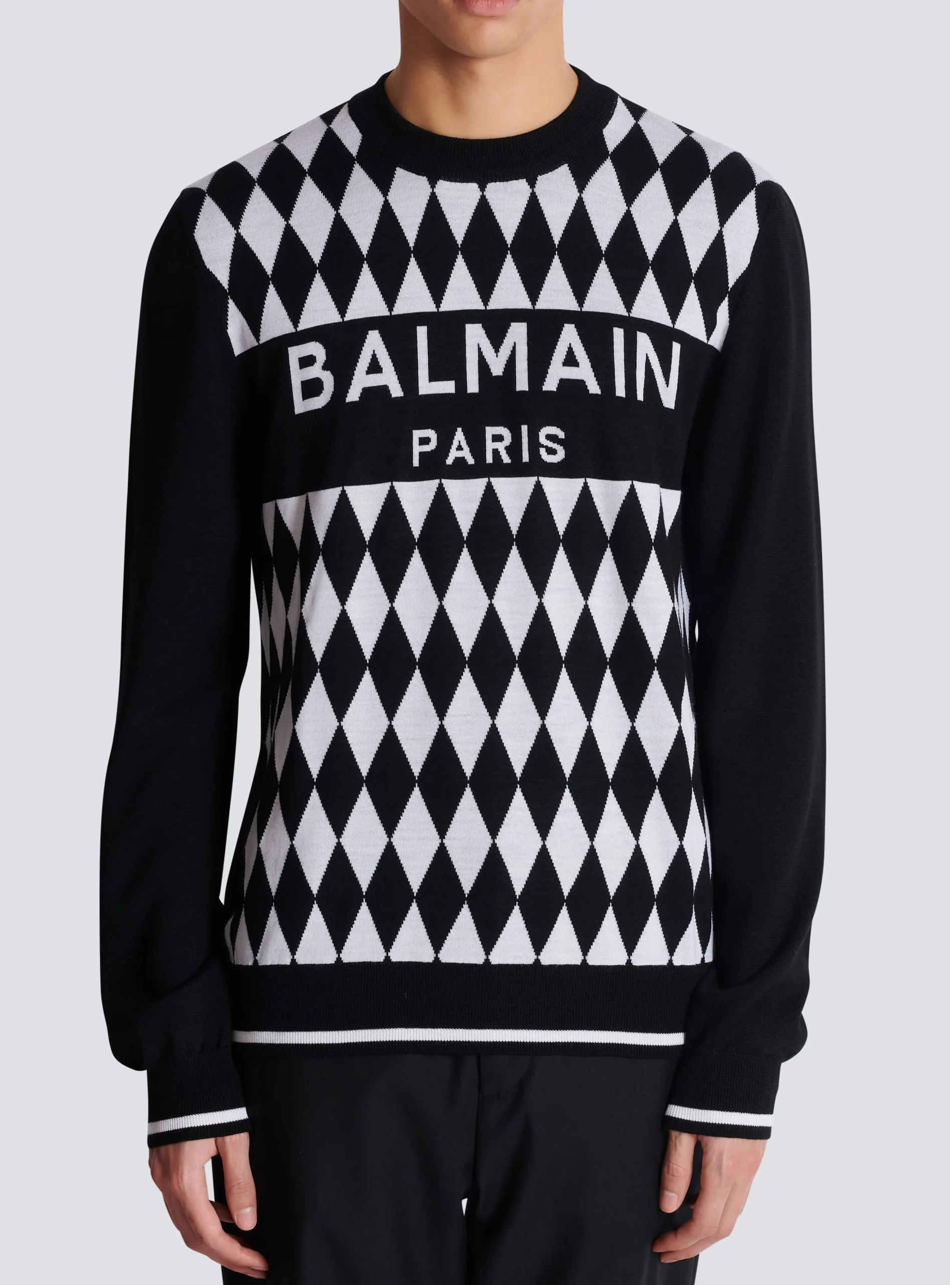 Diamond Paris Two-tone Jacquard Jumper-Balmain Shop
