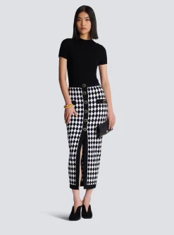 Diamond Jacquard Midi Skirt-Balmain Store
