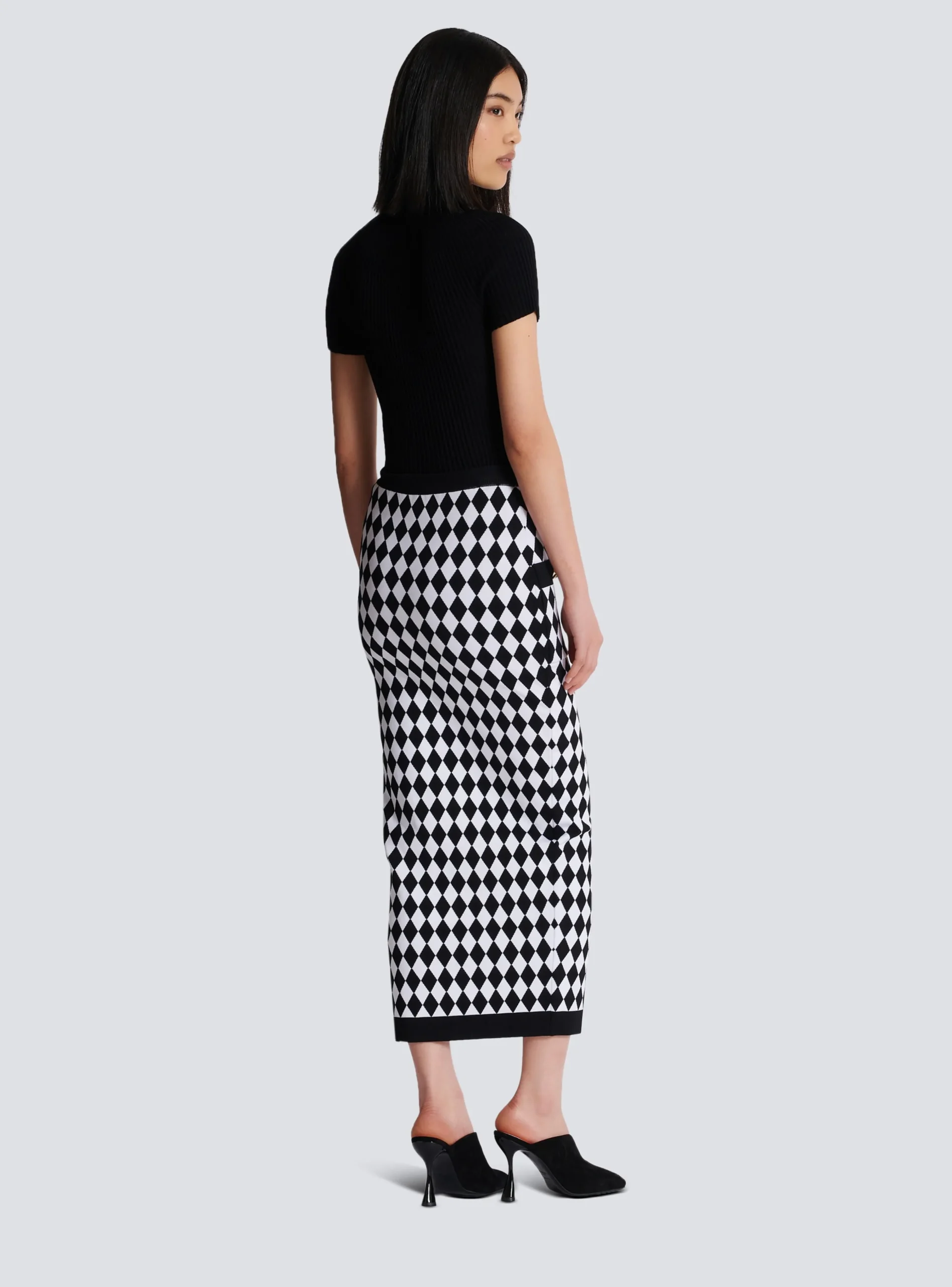 Diamond Jacquard Midi Skirt-Balmain Store
