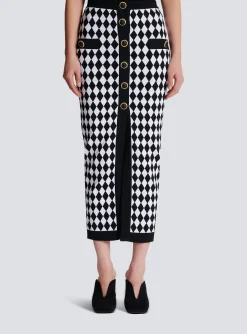 Diamond Jacquard Midi Skirt-Balmain Store