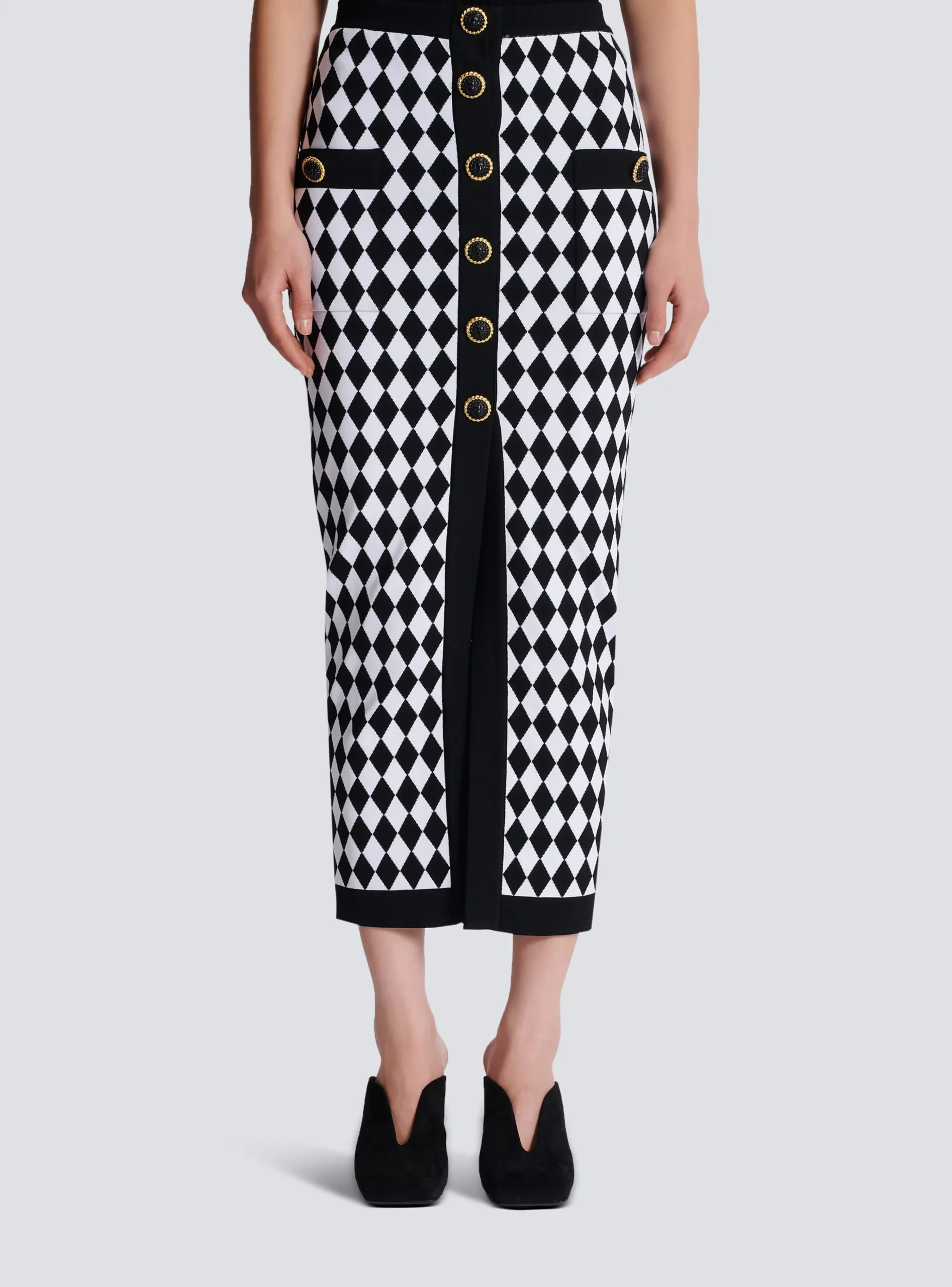 Diamond Jacquard Midi Skirt-Balmain Store