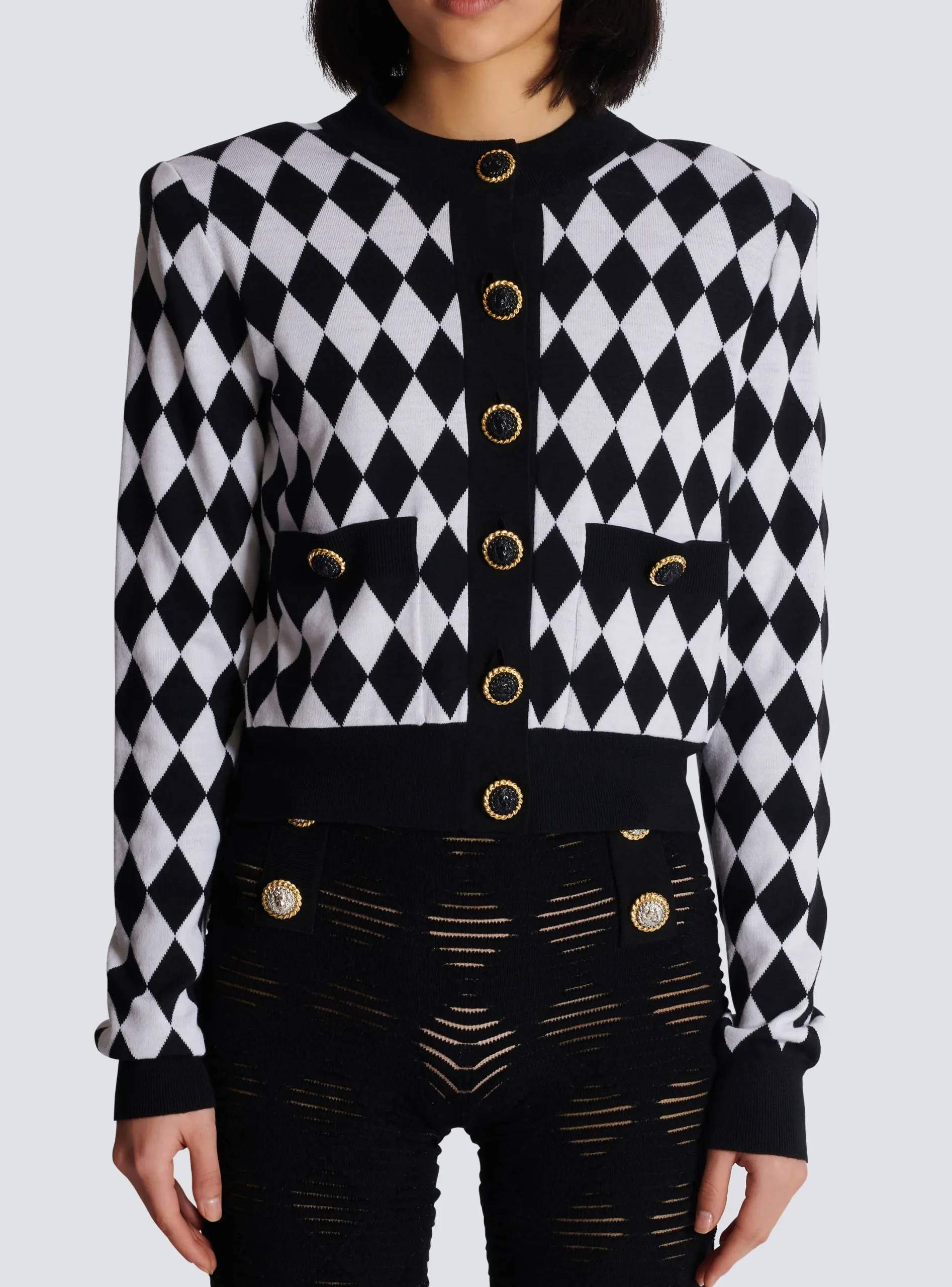 Diamond Knit Cardigan-Balmain Fashion