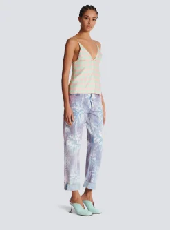 Diamond Print Silk Top-Balmain Fashion