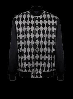 Diamond Satin Bomber Jacket With Rhinestones-Balmain Outlet