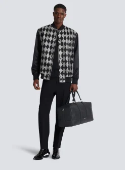 Diamond Satin Bomber Jacket With Rhinestones-Balmain Outlet