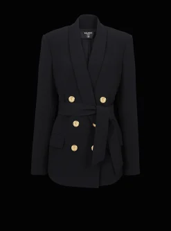 Double-breasted Fuchsia Eco-designed Blazer-Balmain Cheap