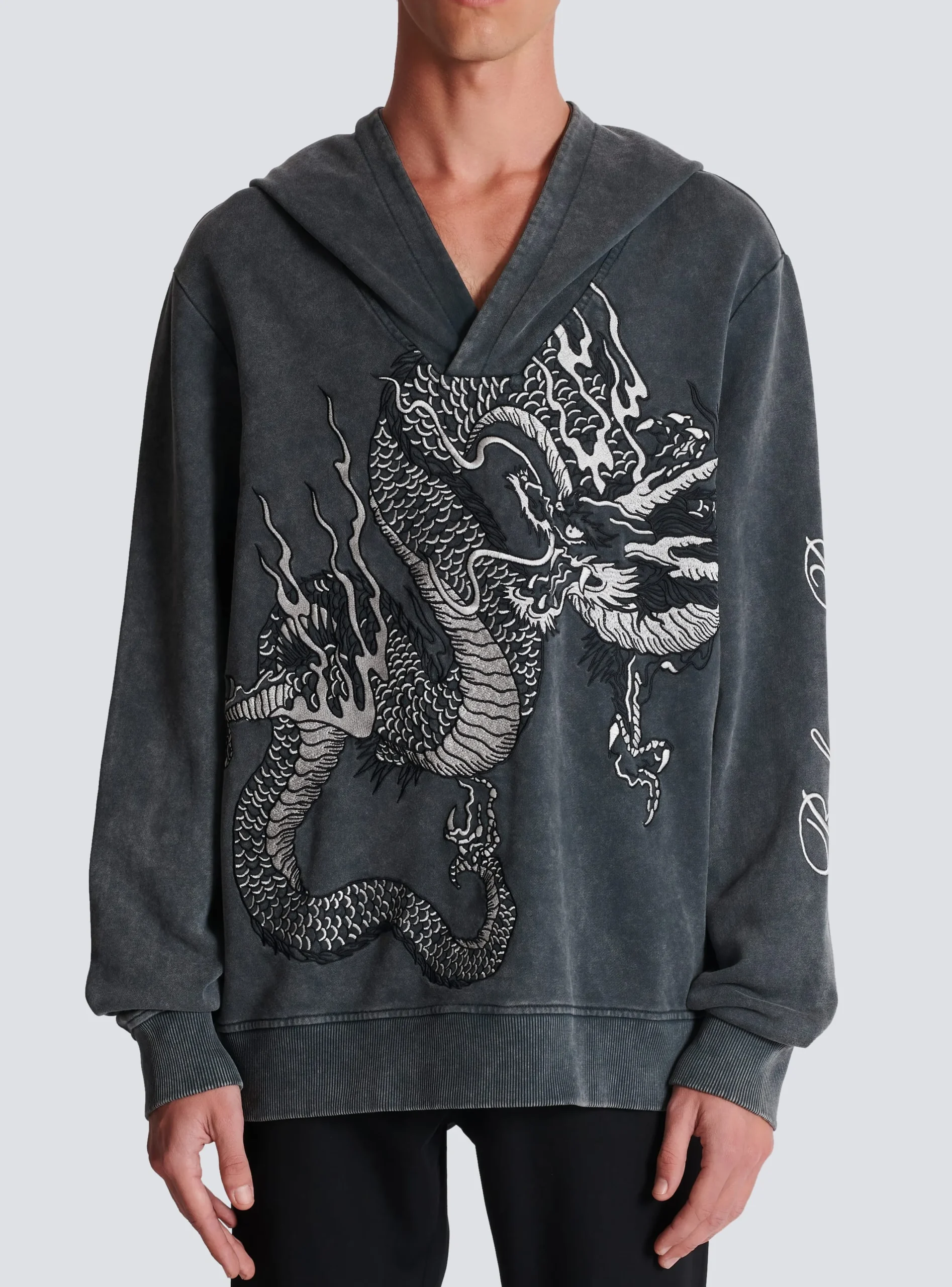 Dragon Embroidered Sweatshirt-Balmain Store