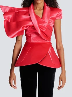 Draped Peplum Top-Balmain Cheap