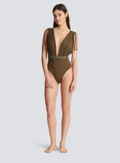 Draped Swimsuit-Balmain Sale