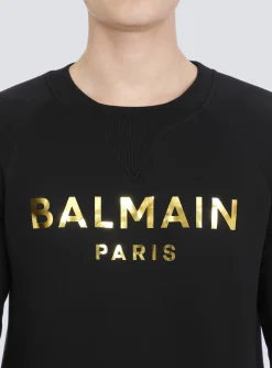 Eco-designed Cotton Sweatshirt With Paris Logo Print-Balmain Store