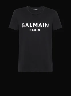 Eco-designed Cotton T-shirt With Paris Logo Print-Balmain Sale