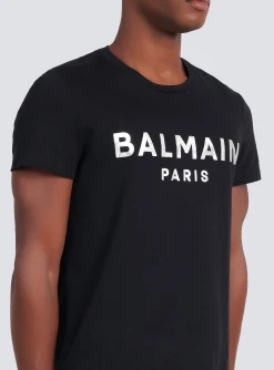 Eco-designed Cotton T-shirt With Paris Logo Print-Balmain Sale