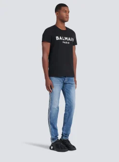 Eco-designed Cotton T-shirt With Paris Logo Print-Balmain Sale