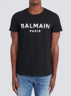 Eco-designed Cotton T-shirt With Paris Logo Print-Balmain Sale