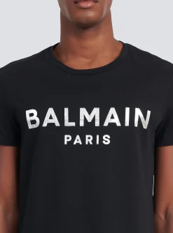 Eco-designed Cotton T-shirt With Paris Logo Print-Balmain Sale