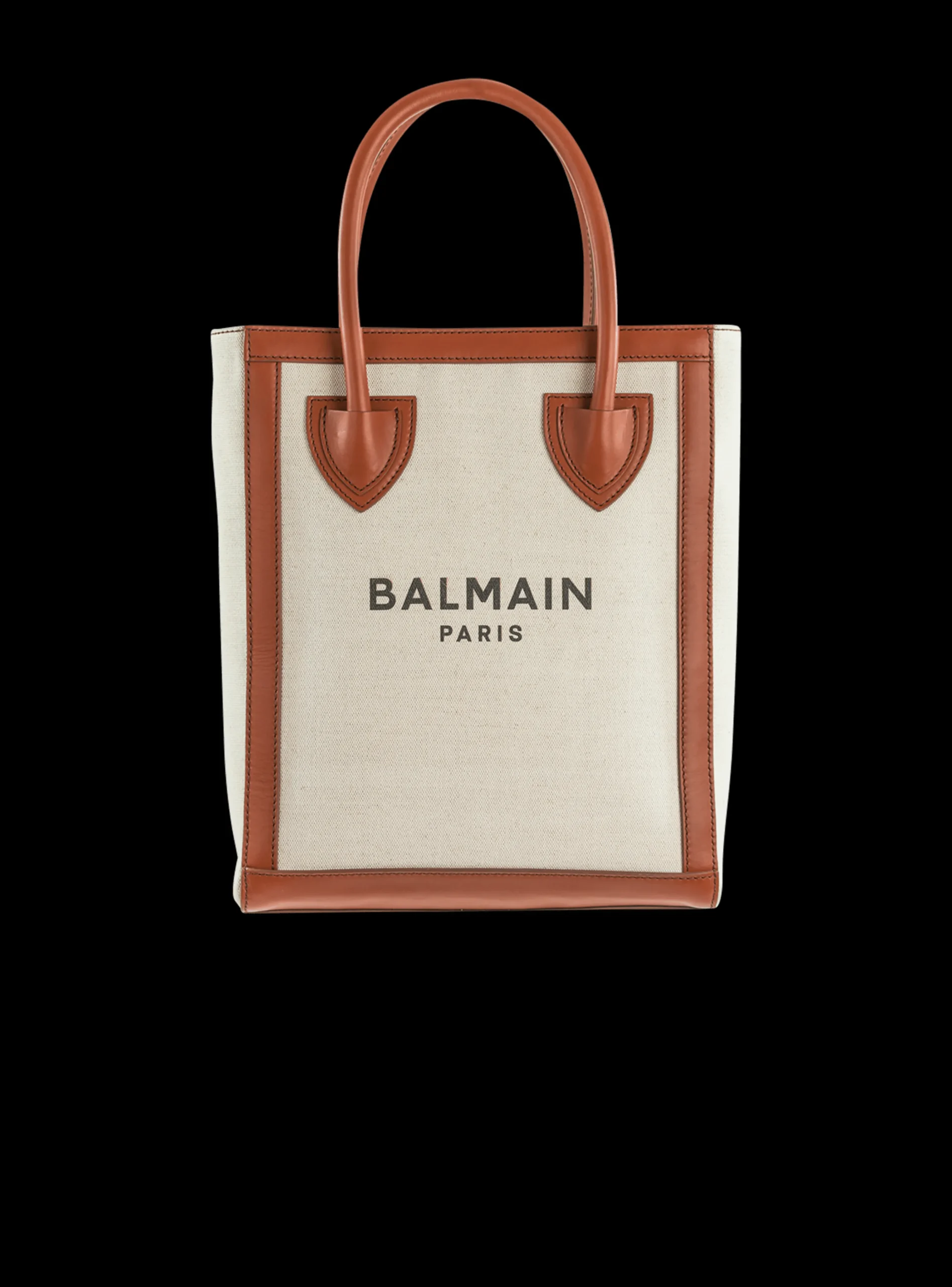 Ecru Canvas B-Army 26 Bag With Brown Leather Panels-Balmain Flash Sale