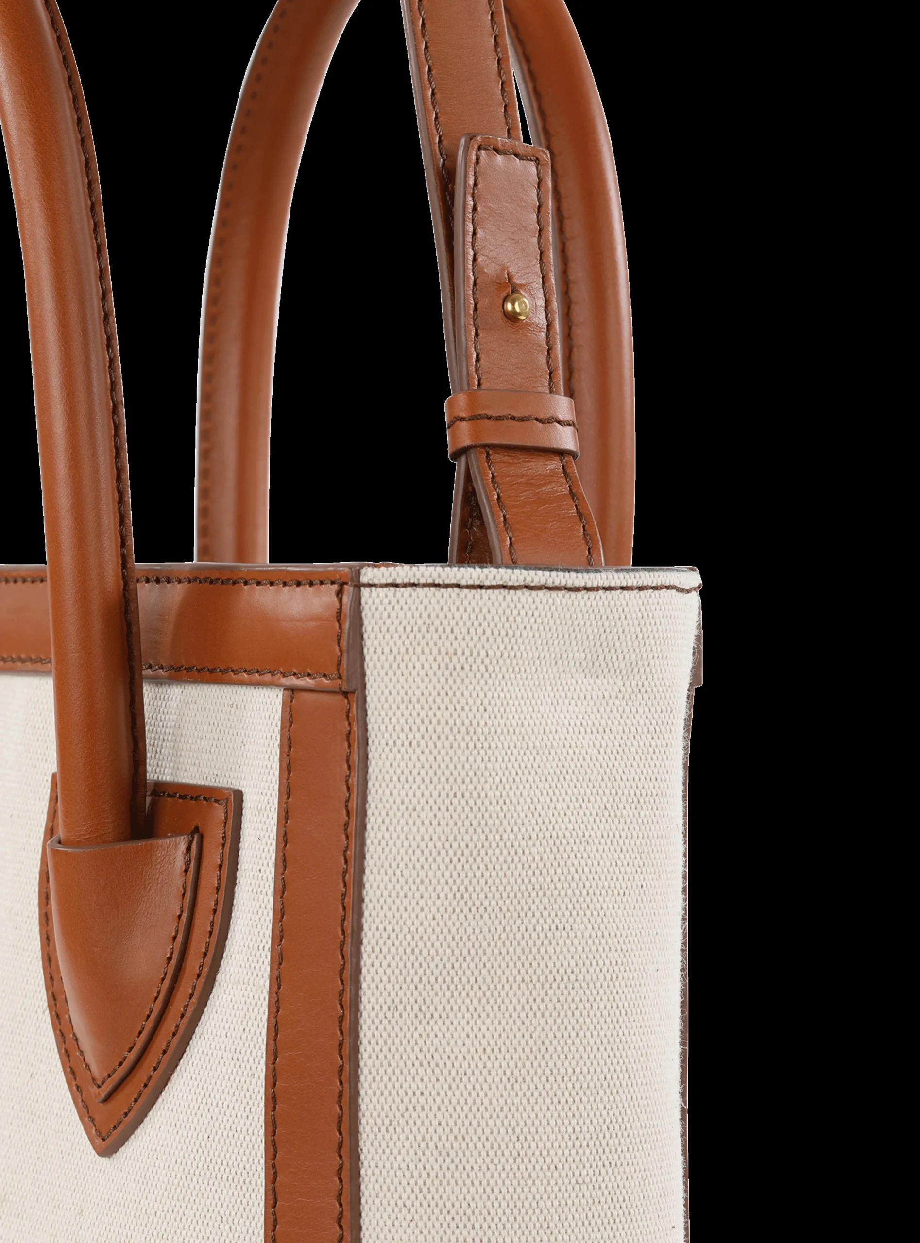 Ecru Canvas B-Army 26 Bag With Brown Leather Panels-Balmain Flash Sale
