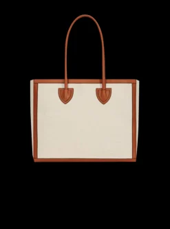 Ecru Canvas B-Army 42 Tote Bag With Brown Leather Panels-Balmain Hot