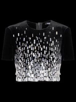 Embellished Crop Top-Balmain Online