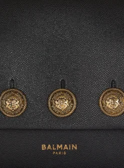 Embl&egrave;me Flap Grained Calfskin Bag-Balmain Clearance