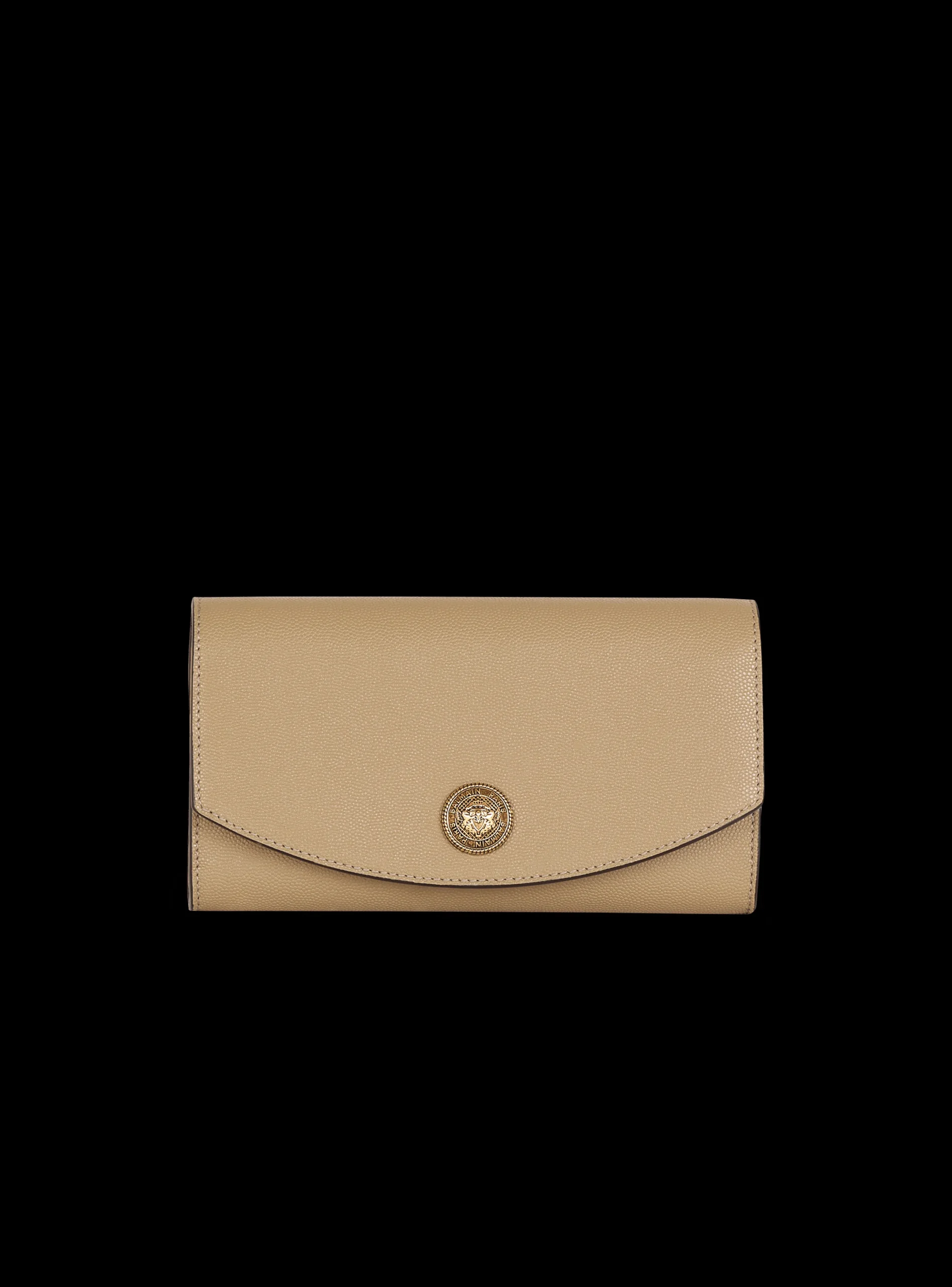 Emblème Grained Calfskin Clutch-Balmain Cheap