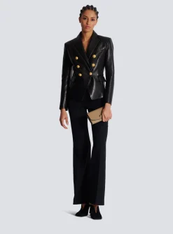 Embl&egrave;me Grained Calfskin Clutch-Balmain Cheap
