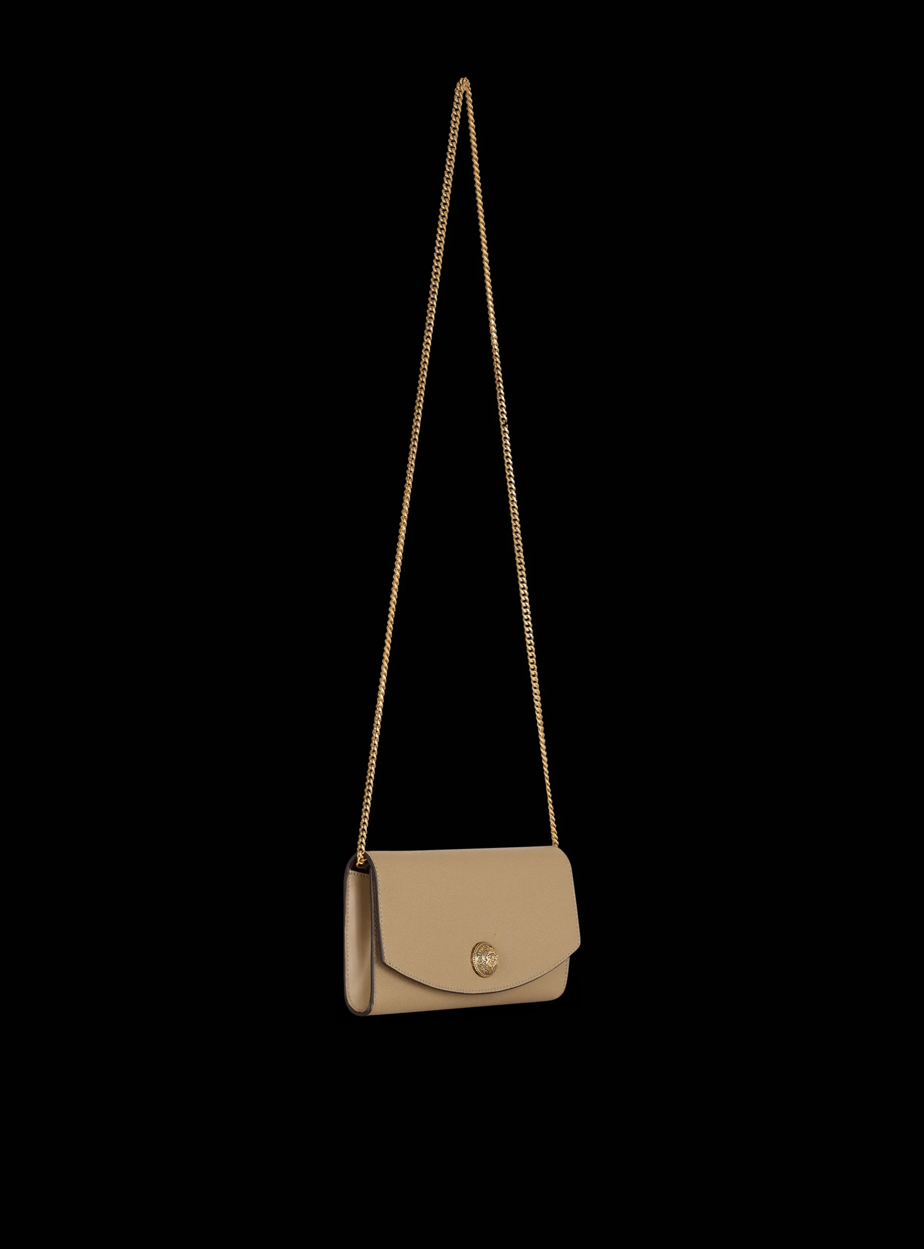 Emblème Grained Calfskin Clutch-Balmain Cheap