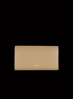 Emblème Grained Calfskin Clutch-Balmain Cheap