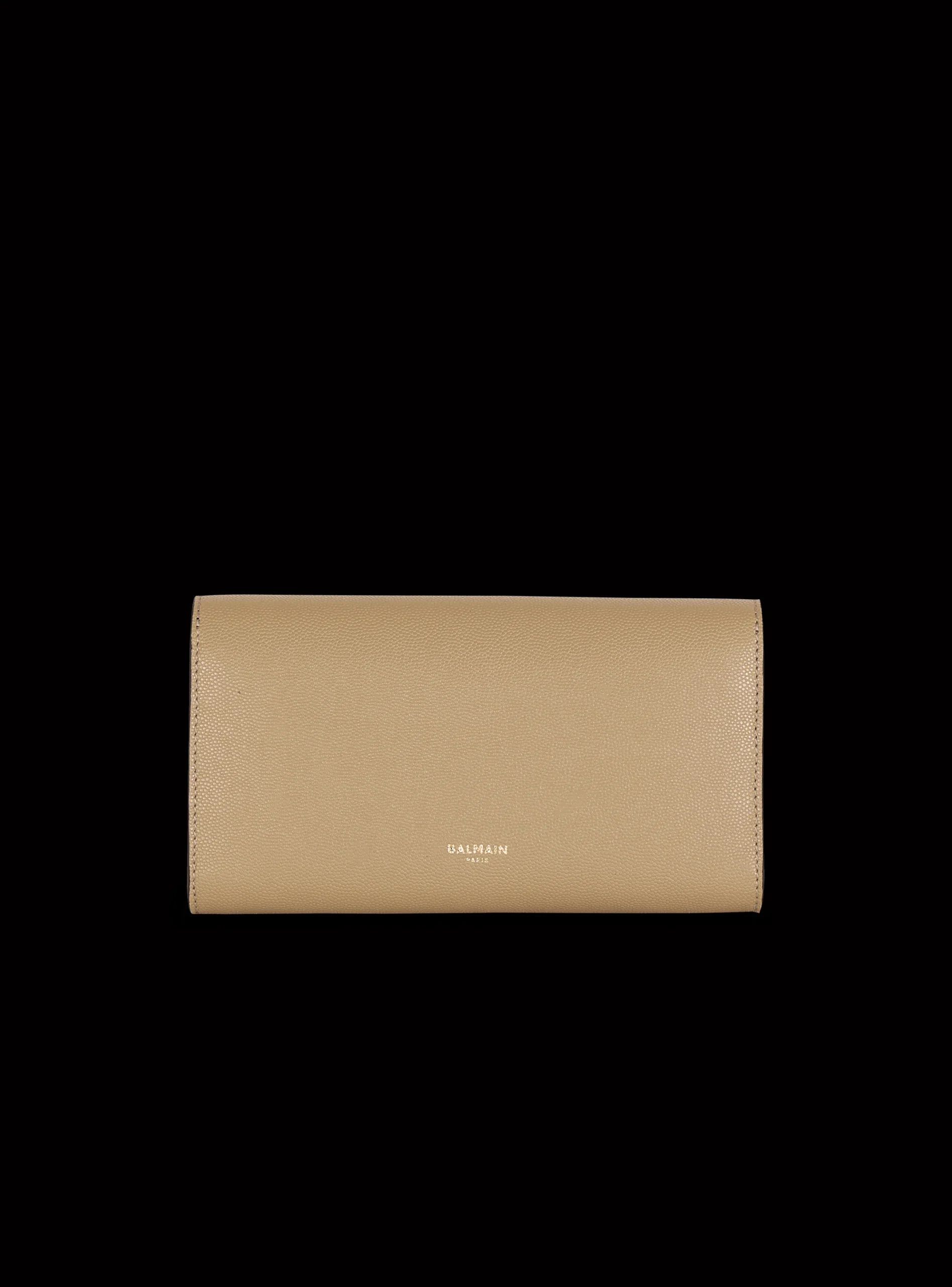 Emblème Grained Calfskin Clutch-Balmain Cheap
