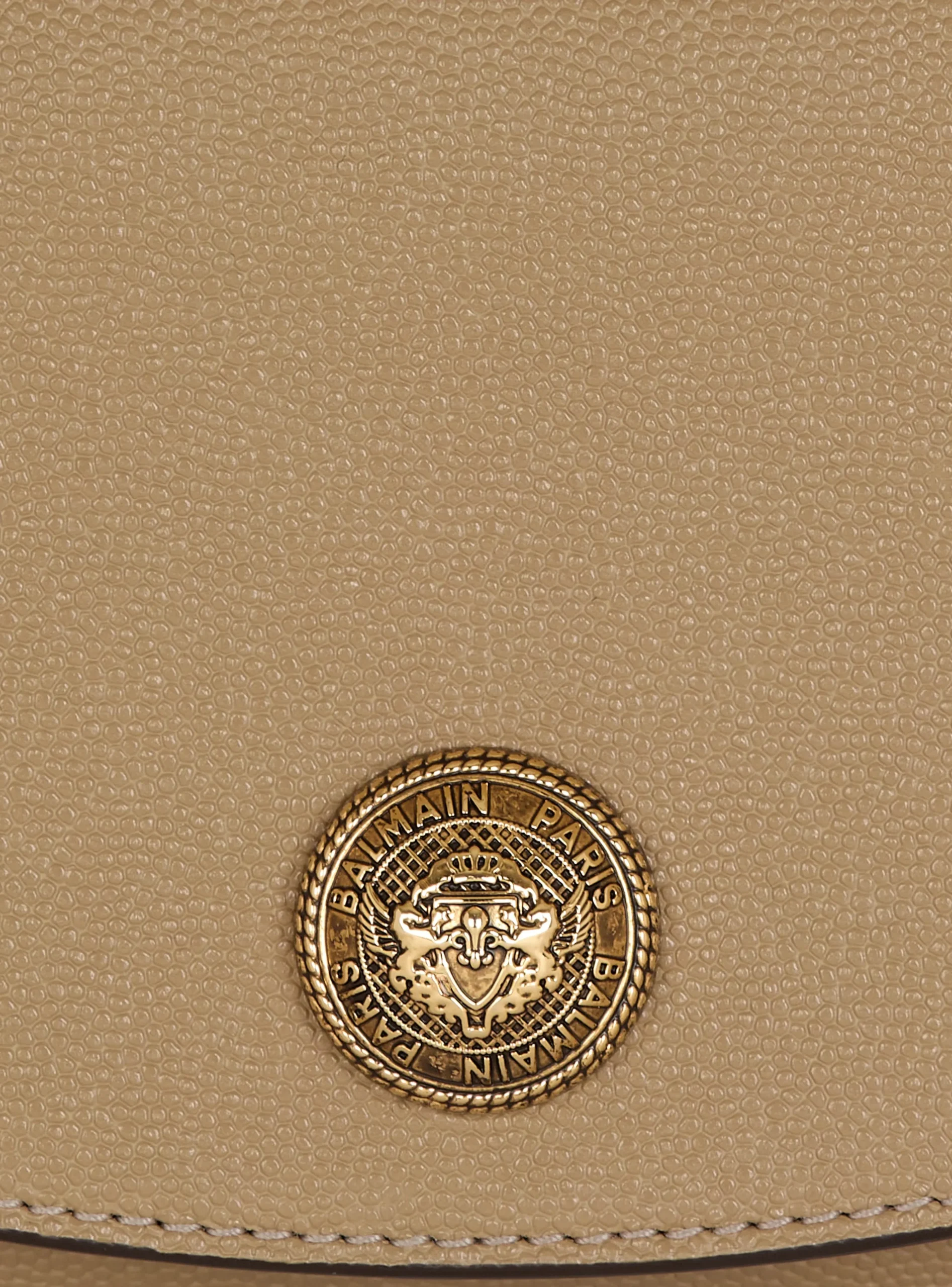 Emblème Grained Calfskin Clutch-Balmain Cheap