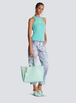 Embl&egrave;me Grained Calfskin Tote Bag-Balmain Sale