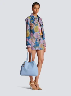Embl&egrave;me Grained Calfskin Tote Bag-Balmain Sale