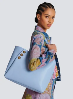 Embl&egrave;me Grained Calfskin Tote Bag-Balmain Sale
