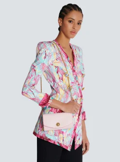 Embl&egrave;me Grained Calfskin Clutch-Balmain Flash Sale