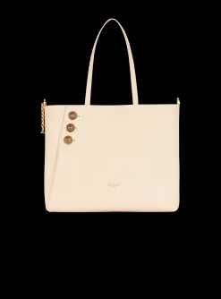 Embl&egrave;me Grained Leather Tote Bag-Balmain Best Sale