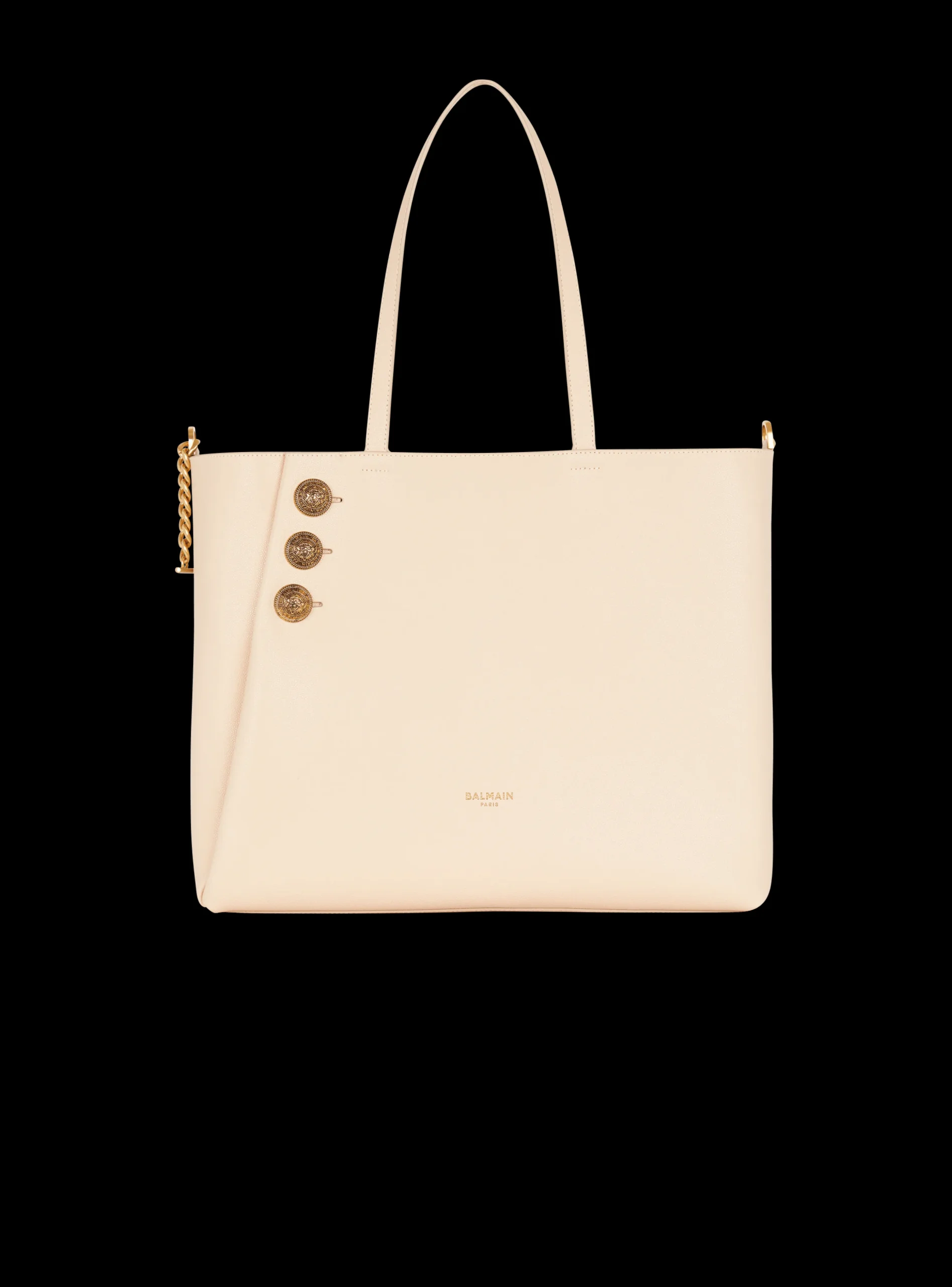 Emblème Grained Leather Tote Bag-Balmain Best Sale