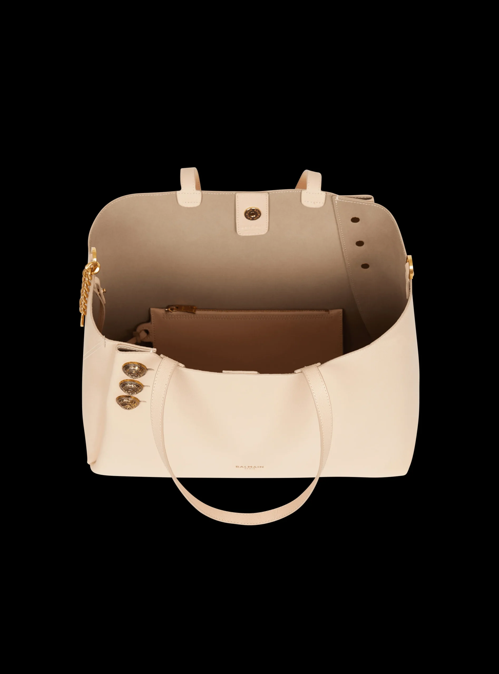 Emblème Grained Leather Tote Bag-Balmain Best Sale