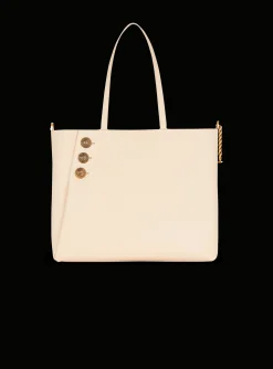 Emblème Grained Leather Tote Bag-Balmain Best Sale