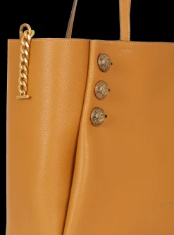 Emblème Grained Leather Tote Bag-Balmain Fashion