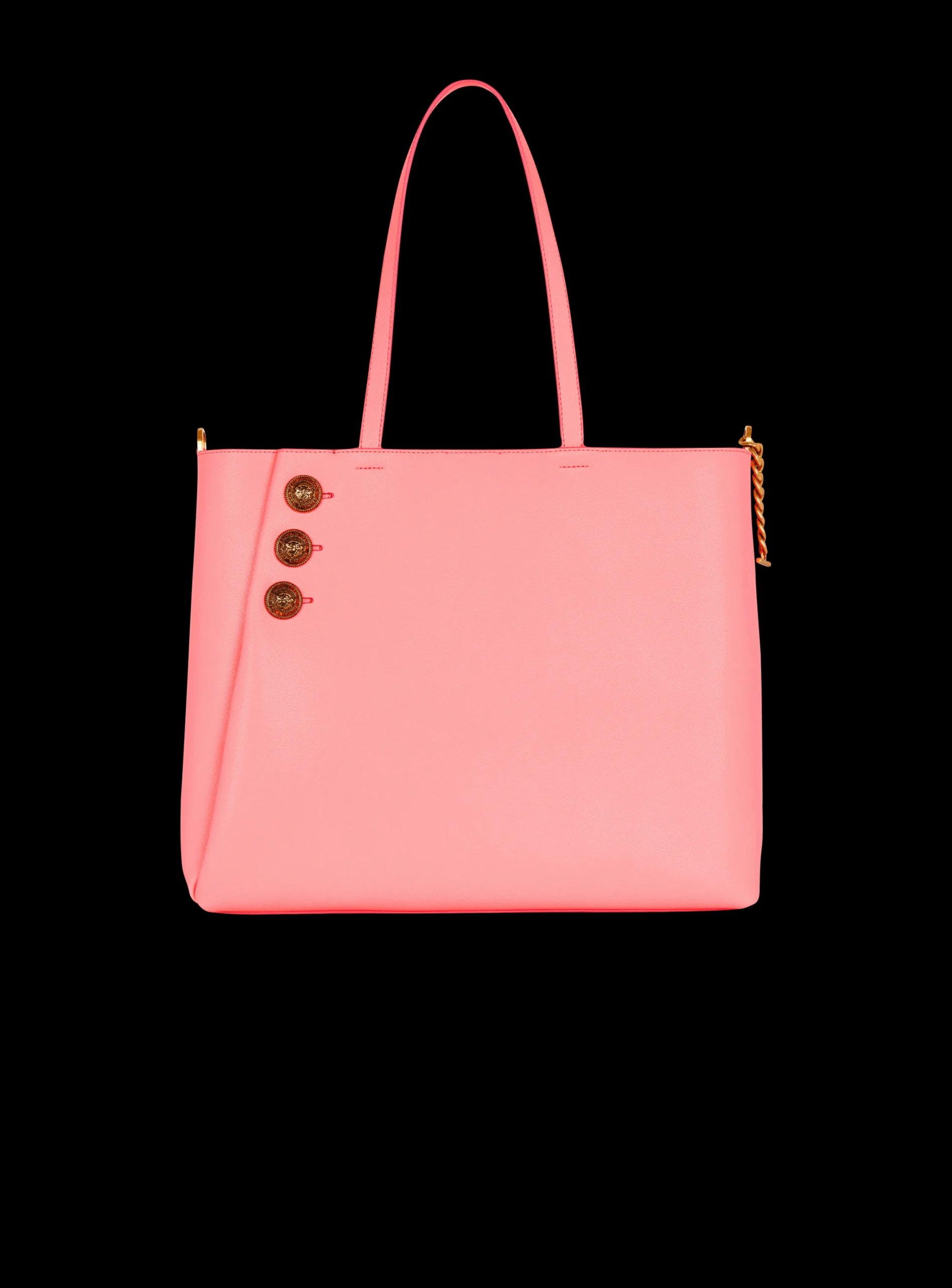 Emblème Grained Leather Tote Bag-Balmain Hot
