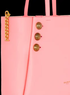 Emblème Grained Leather Tote Bag-Balmain Hot