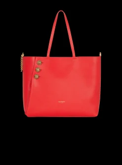 Embl&egrave;me Grained Leather Tote Bag-Balmain Flash Sale