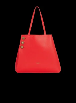 Embl&egrave;me Grained Leather Tote Bag-Balmain Flash Sale