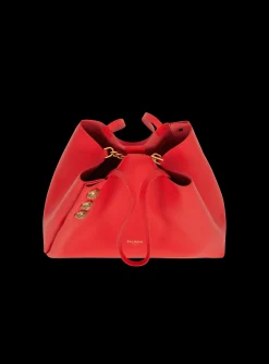 Embl&egrave;me Grained Leather Tote Bag-Balmain Flash Sale